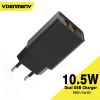 Зарядний пристрій Denmen 2xUSB 2.1A black (DC02-BK) - Зображення 1