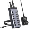 Концентратор Ugreen USB 3.0 to 7xUSB 3.0 with power supply CM481 gray (90307) - Изображение 1