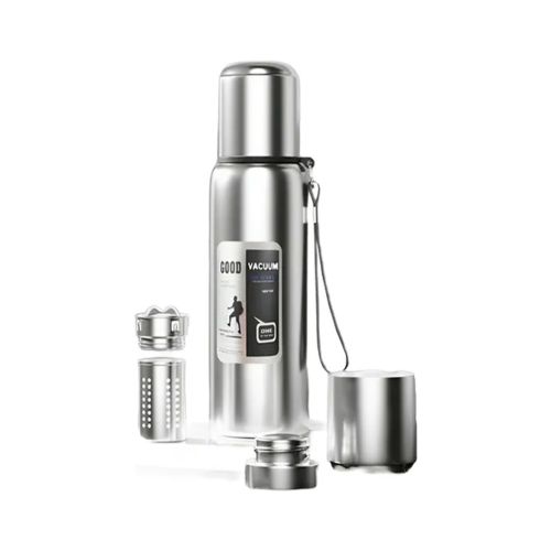 Термос Merlion з ситечком та чашкою 1,5 л, сталевий (ZK-127-1500Grey)