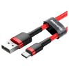 Дата кабель USB 2.0 AM to USB-C 0.5m 3A red Baseus (CATKLF-A09) - Зображення 1