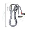 Кабель мультимедійний 3.5mm M to 2xRCA M 5.0m 90° corner Essager (EYPWT-MYD0G-P) - Зображення 2