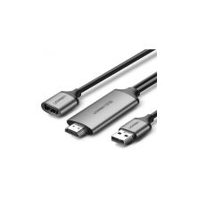 Кабель мультимедийный USB to HDMI 1.5m gray Ugreen (50291)