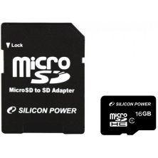 Карта памяти Silicon Power 16Gb MicroSD class 10 (SP016GBSTH010V10SP)