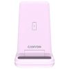 Зарядний пристрій Canyon WS-304 Foldable 3in1 Wireless charger Iced Pink (CNS-WCS304IP) - Зображення 1