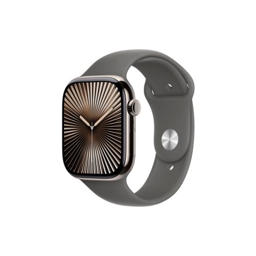 Смарт-часы Apple Watch Series 10 GPS + Cellular 46mm Natural Titanium Case with Stone Grey Sport Band - S/M (MWY93QH/A)