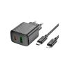 Зарядний пристрій HOCO CS23A USB-C PD30W + 1xUSB QC3.0 + cable USB-C to Lightning black (6942007609951) - Зображення 3
