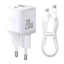 Зарядное устройство Baseus 1xUSB-C 20W + 1xUSB white + cable USB-C to USB-C 60W 1.0m (P10111608213-01) Зарядное устройство Baseus 1xUSB-C 20W + 1xUSB white + cable USB-C to USB-C 60W 1.0m (P10111608213-01)
