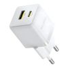 Зарядний пристрій Baseus 1xUSB-C 20W + 1xUSB white + cable USB-C to USB-C 60W 1.0m (P10111608213-01) - Зображення 1
