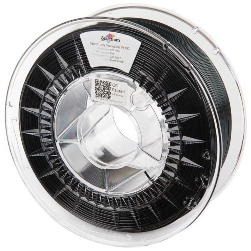 Пластик для 3D-принтера Spectrum PET-G Premium 1.75mm DEEP BLACK 1kg (RAL 9017) (80056)