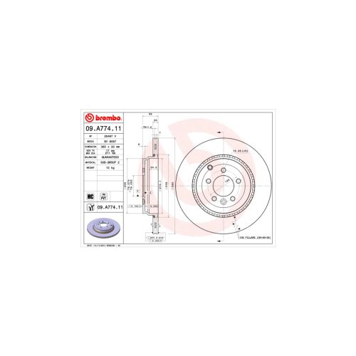Тормозной диск Brembo 09.A774.11