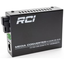 Медиаконвертер RCI 1G, 20km, SC, RJ45, Tx 1550nm standart size metal case (RCI502W-GE-20-B)