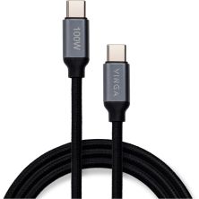 Дата кабель USB-C to USB-C 2.0m 100W E-Mark Chip Nylon Vinga (VCPCTC100BK2)