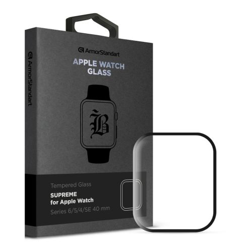 Стекло защитное Armorstandart Supreme Black Icon Apple Watch Series 6/5/4/SE 40 mm (ARM77082)