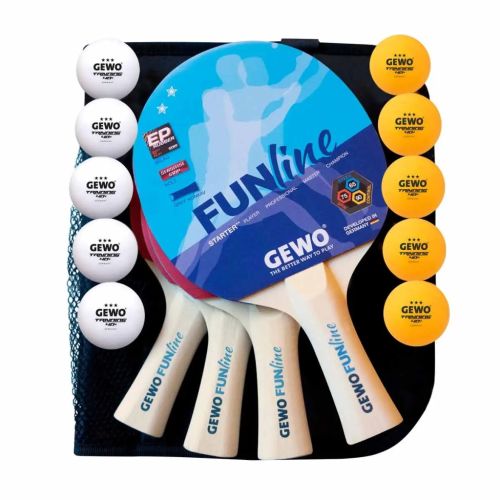 Комплект для настільного тенісу Gewo Fun Time 4 Bats 10 Balls (96980000) (931302)