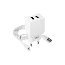 Зарядний пристрій XO L75 2USB/2.4A + Lightning White (XO-L75-L)