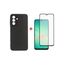 Чехол для мобильного телефона Dengos Kit Samsung Galaxy A26 Carbon + glass (Black) (DG-KM-137)