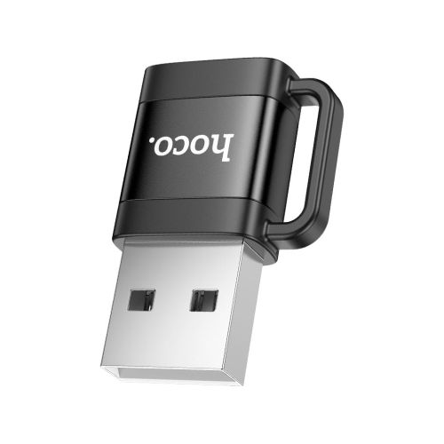 Переходник UA31D USB M to USB-C F USB2.0 Black HOCO (6942007628143)