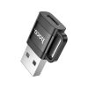 Переходник UA31D USB M to USB-C F USB2.0 Black HOCO (6942007628143) - Изображение 1