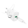 Зарядное устройство HOCO C140A Smart USB QC3.0 + cable USB to USB-C White (6942007627832) - Изображение 1