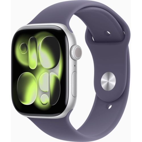 Смарт-годинник Apple Watch Series 11 GPS 46mm Silver Aluminium Case with Purple Fog Sport Band - S/M (MEV94RK/A)