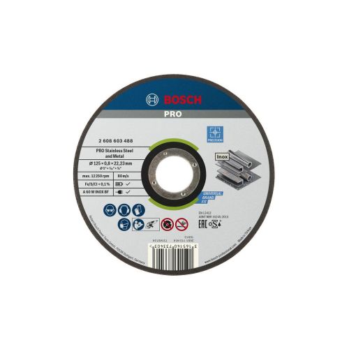 Круг зачистной Bosch Professional для нержавеющей стали 125x6x22.23мм (2.608.602.488)