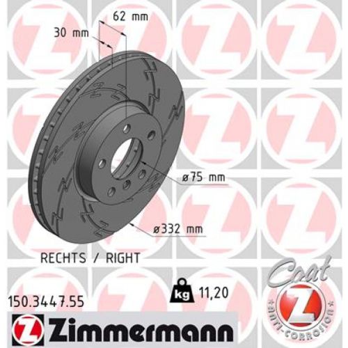 Тормозной диск ZIMMERMANN 150.3447.55