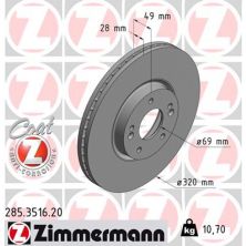 Гальмівний диск ZIMMERMANN 285.3516.20