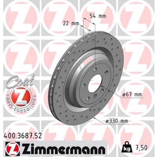 Тормозной диск ZIMMERMANN 400.3687.52