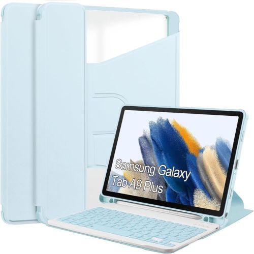 Чохол до планшета BeCover Keyboard 360° Rotatable Samsung Tab A9 Plus SM-X210/SM-X215/SM-X216 11.0 Light Blue (710332)