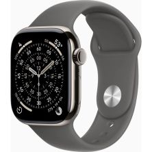 Смарт-годинник Apple Watch Series 11 GPS + Cellular 42mm Natural Titanium Case with Stone Grey Sport Band - S/M (MF8M4RK/A)