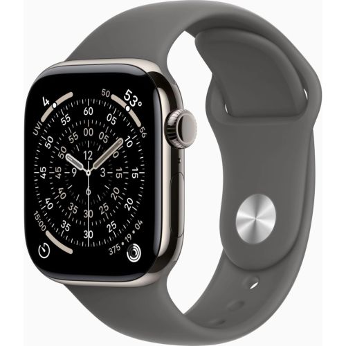 Смарт-годинник Apple Watch Series 11 GPS + Cellular 42mm Natural Titanium Case with Stone Grey Sport Band - S/M (MF8M4RK/A)