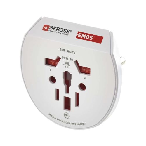 Переходник Travel Adapter EU to USA,GB,JP,CN,AU,DE,HU,SI CZ,SK,PL EMOS (P0055N)