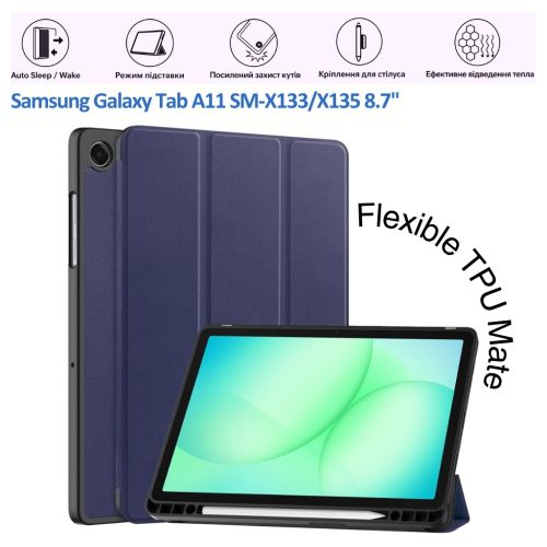 Чехол для планшета BeCover Flexible TPU Mate Samsung Galaxy Tab A11 SM-X133/X135 8.7 Deep Blue (715585)