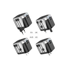 Сетевой фильтр питания HOCO AC5 1 роз, 2 USB, 1,5м, Black/Gray (AC5ABG)