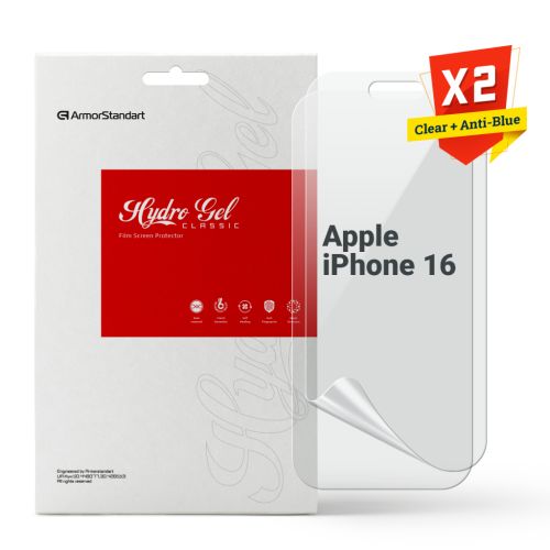 Пленка защитная Armorstandart Kit Clear + Anti-Blue Apple iPhone 16 (ARM80681)