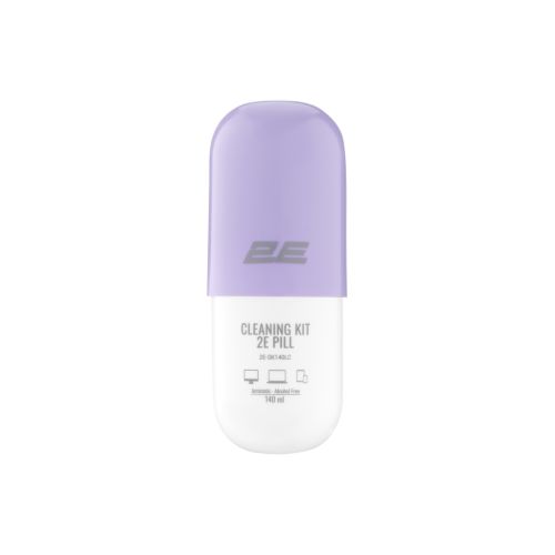 Спрей для очистки 2E PILL 140ml Liquid for office equipment +Microfibre 20 cm, white-lilac (2E-SK140LC)