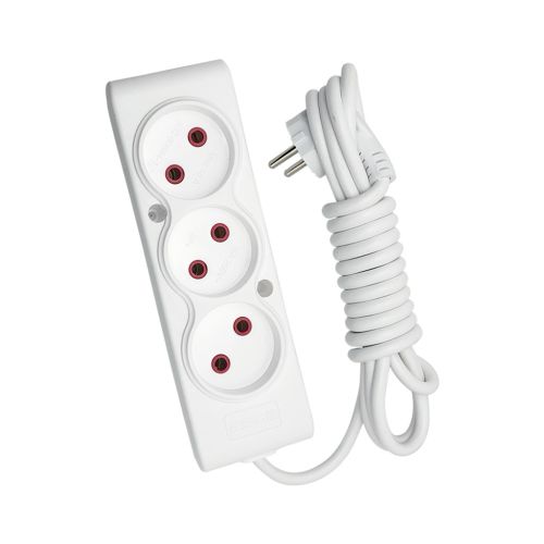Мережевий подовжувач TECCO 5м 4 поста white (8681277841866)