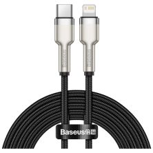 Дата кабель USB-C to Lightning 2.0m Cafule Metal PD 20W black Baseus (CATLJK-B01) Дата кабель USB-C to Lightning 2.0m Cafule Metal PD 20W black Baseus (CATLJK-B01)