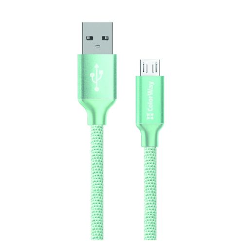 Дата кабель USB 2.0 AM to Micro 5P 1.0m mint ColorWay (CW-CBUM002-MT)