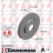 Гальмівний диск ZIMMERMANN 320.3806.52