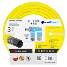 Шланг для поливу Cellfast набір PLUS, 1/2', 25м, 3 шари, зрошувач, комплект для підключення (10-290)