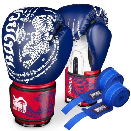 Боксерские перчатки Phantom Muay Thai Blue 14 унцій (PHBG2496-14)