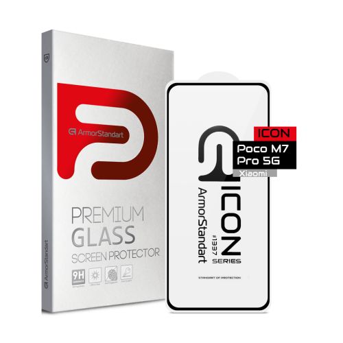 Стекло защитное Armorstandart Icon Xiaomi Poco M7 Pro 5G Black (ARM83139)