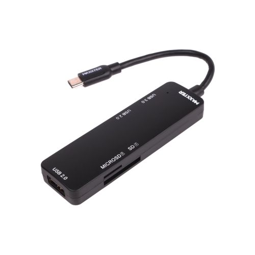 Концентратор Maxxter USB-C to 1xUSB 3.0 + 2xUSB 2.0 + SD/TF (HU3C-3PTF-01)