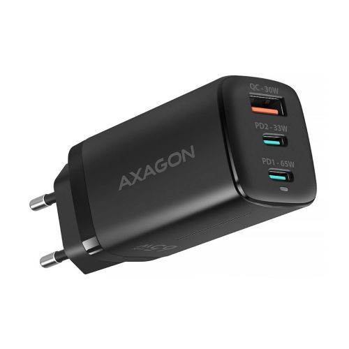 Зарядное устройство AXAGON 1xUSB + 2xUSB-C 65W QC4+ PD3.0 PPS black (ACU-DPQ65)