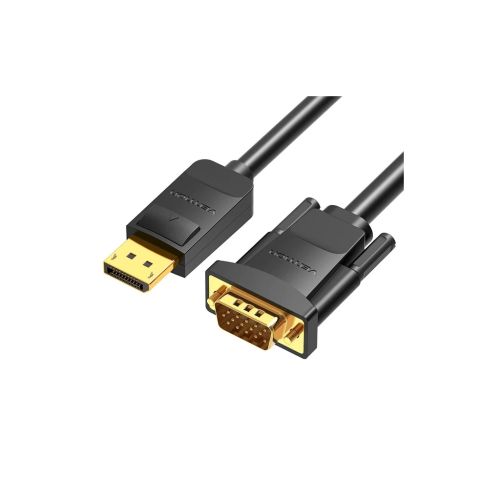 Кабель мультимедийный DisplayPort M to VGA M 1.5m 1080p60Hz black Vention (HBLBG)