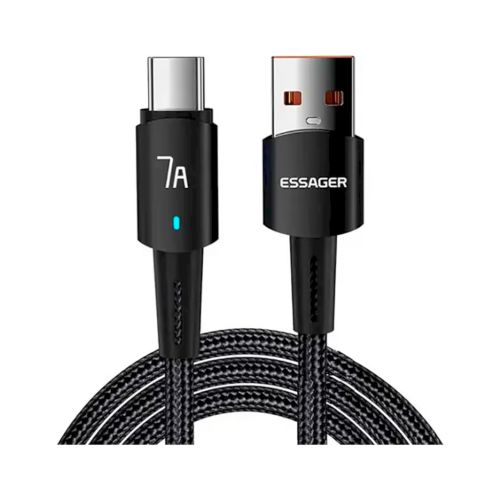 Дата кабель USB 2.0 AM to USB-C 0.5m 7A 100W black Essager (EXC7A-CGB01-P)