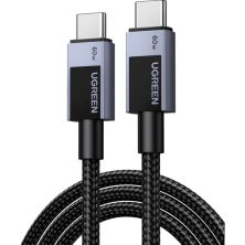 Дата кабель USB-C to USB-C 2.0m PD60W 3A braided L524 gray Ugreen (55775)