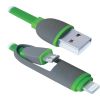 Дата кабель USB10-03BP USB - Micro USB/Lightning, green, 1m Defender (87489) - Изображение 1