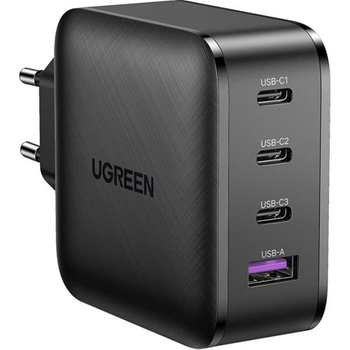 Зарядное устройство Ugreen CD224 65W USB + 3xType-C PD GaN Charger (Black) (70774)